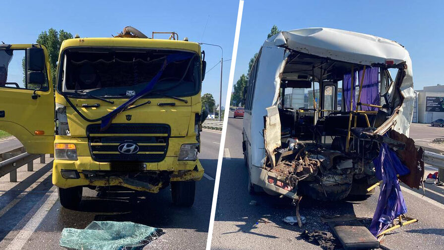 Под Воронежем девять человек пострадали при ДТП с цистерной и автобусом