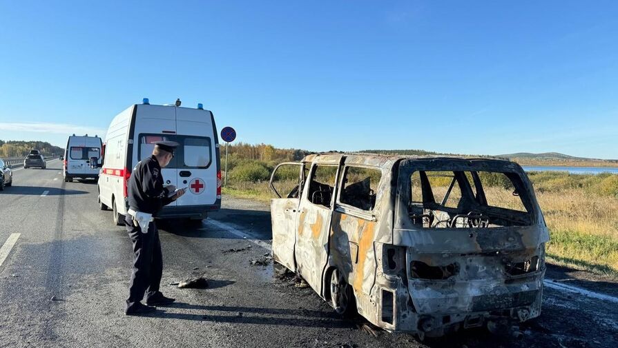 На Урале в ДТП с микроавтобусом и грузовиком едва не сгорели пассажиры