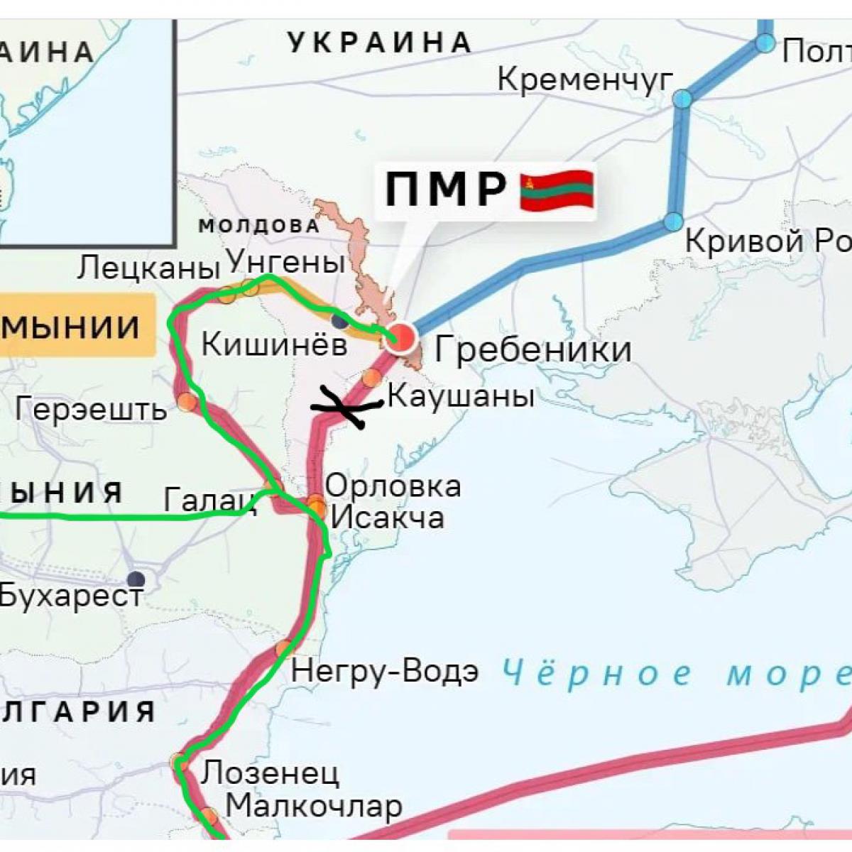 Российский газ пойдёт в Приднестровье, минуя Украину