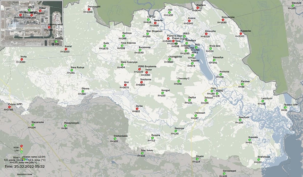 Карта с радиацией онлайн