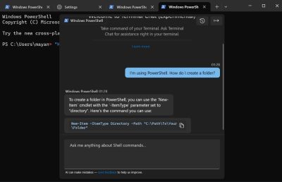 Microsoft добавила функционал Copilot AI в Windows Terminal