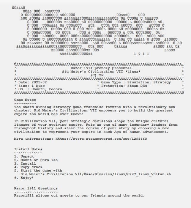 Хакеры выложили в свободный доступ версию Civilization VII для Linux
