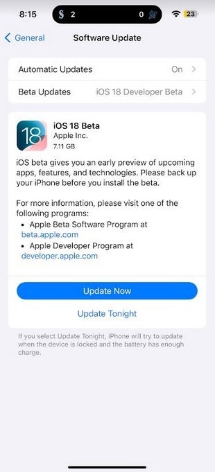 Apple выпустит iOS 18 Developer Beta 2 в понедельник, 24 июня