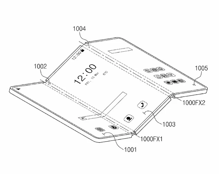 Обнаружен патент Samsung на механизм тройного складывания экрана