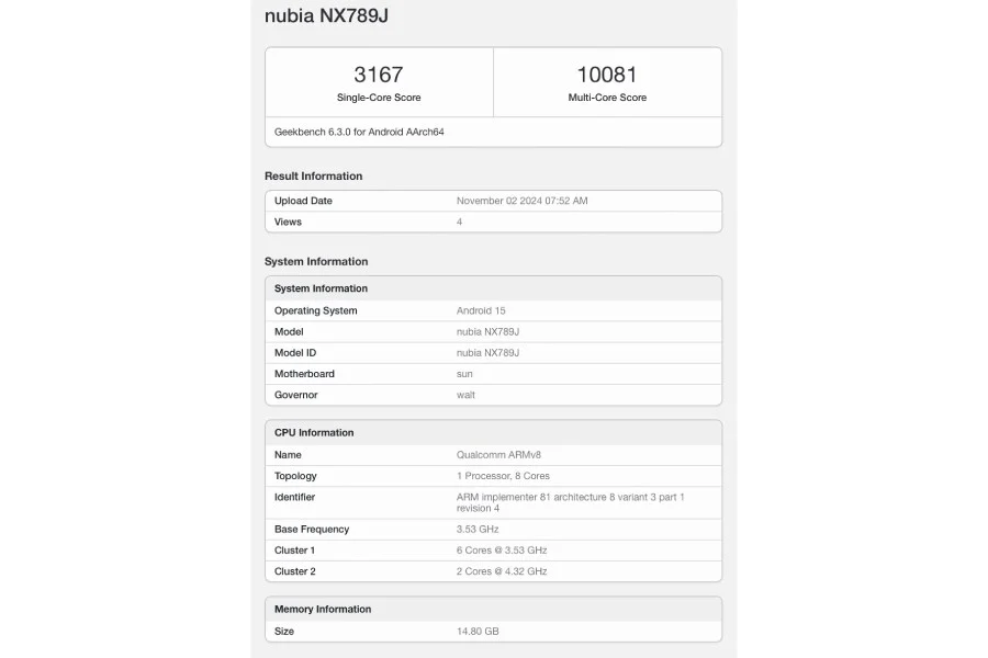 Red Magic 10 Pro прошел тестирование в Geekbench