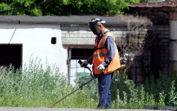 В Курске продолжается покос травы и уборка дорог