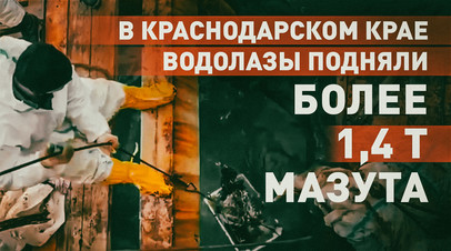 Водолазы подняли более 1,4 т мазута со дна в районе причала Витязево