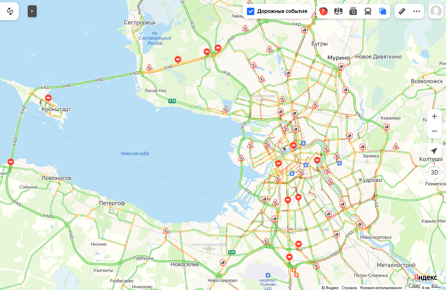 Петербург прощается с октябрем в дорожных пробках