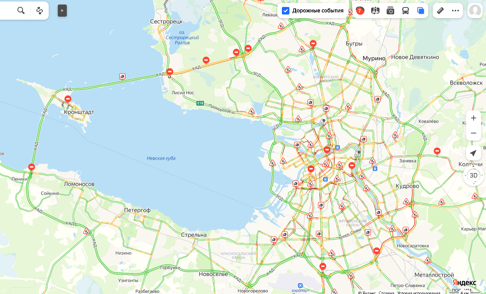 Пятничные пробки поджидают петербуржцев заранее