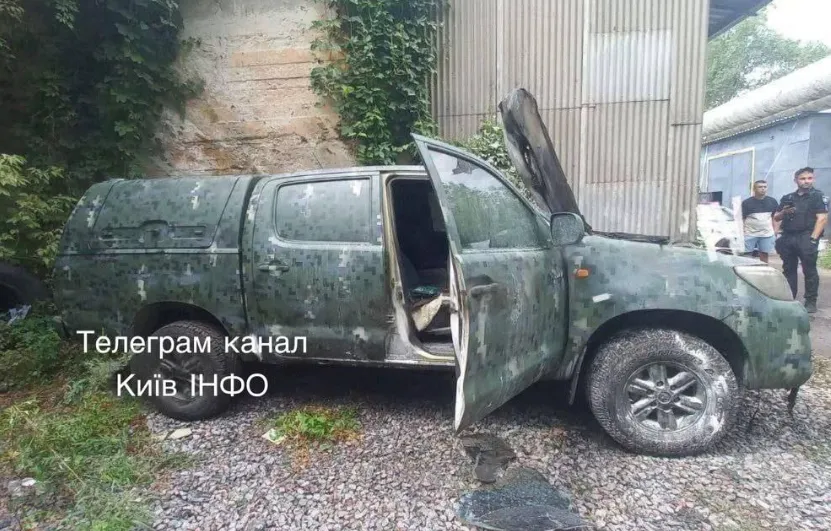 Киевские мстители спалили дотла ещё один военный автомобиль